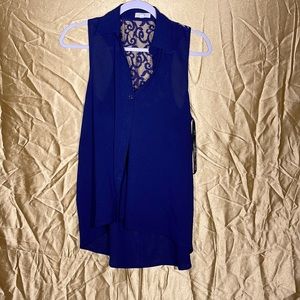 MINE - Blue Button Up Blouse